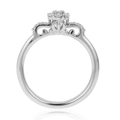 Enchanted Disney Fine Jewelry 10K White Gold with 1/4 CTTW Diamond Cinderella Carriage Engagement Ring