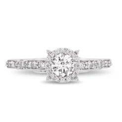Enchanted Disney Fine Jewelry 14K White Gold And Yellow Gold with 1 1/10 CTTW Cinderella Bridal Set
