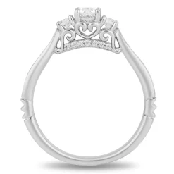 Enchanted Disney Fine Jewelry 14K White Gold With 1/2 CTTW Diamond Majestic Princess Engagement Ring