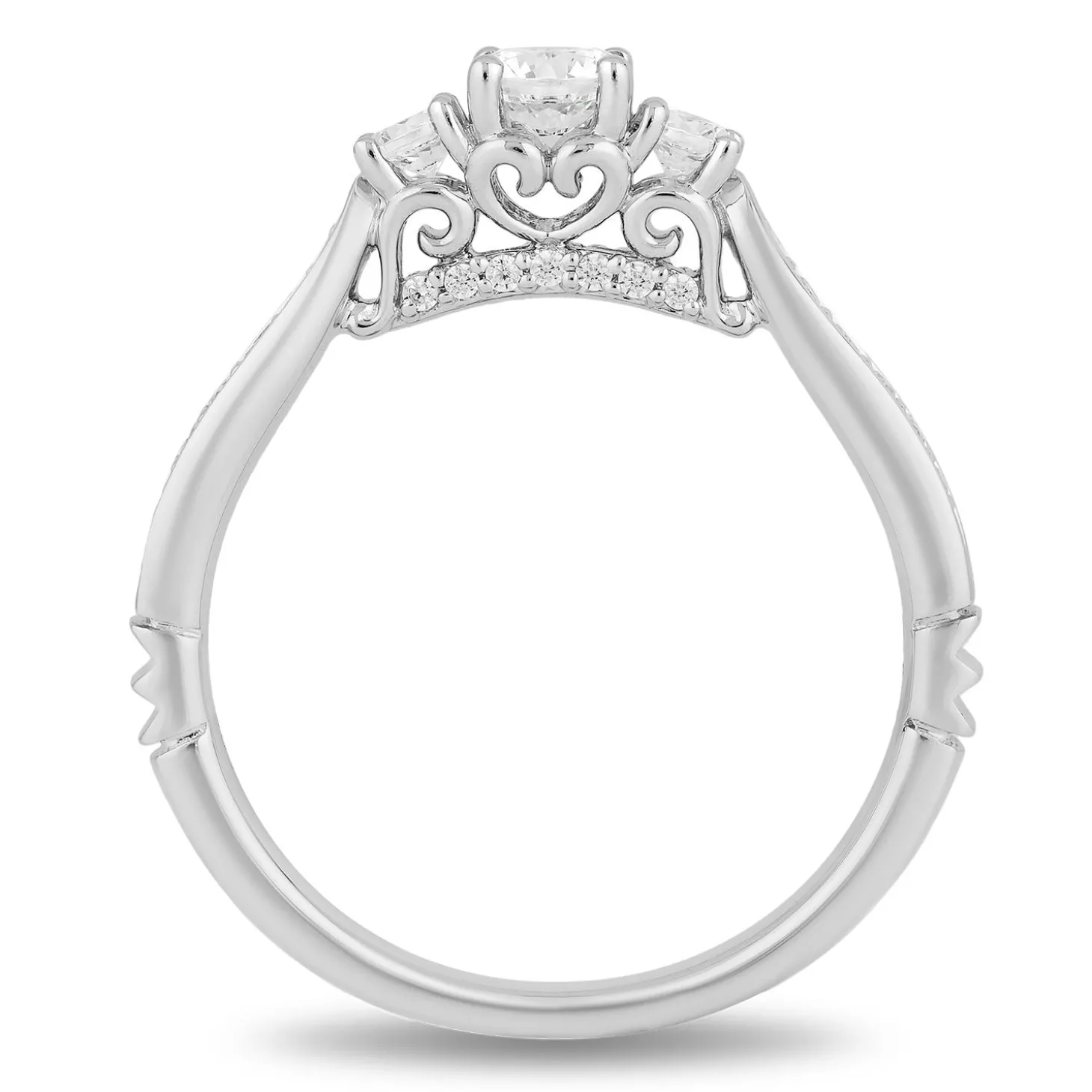 Enchanted Disney Fine Jewelry 14K White Gold With 1/2 CTTW Diamond Majestic Princess Engagement Ring