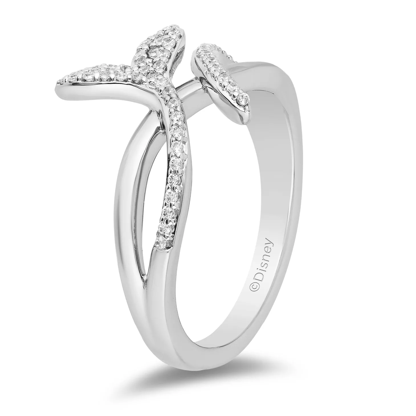 Enchanted Disney Fine Jewelry Sterling Silver 1/7 CTTW Ariel Ring