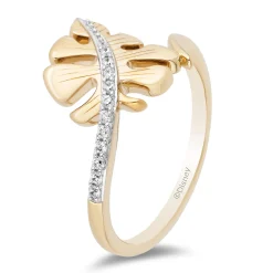 Enchanted Disney Fine Jewelry 14K Yellow Gold over Sterling Silver 1/10 CTTW Moana Ring