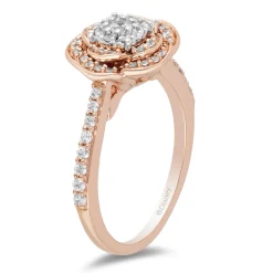 Enchanted Disney Fine Jewelry 10K Rose Gold with 1/2 CTTW Belle Rose Engagement Ring