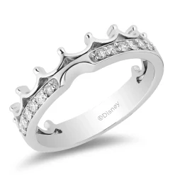 Enchanted Disney Fine Jewelry 14k White Gold with 1/2 CTTW Majestic Princess Crown Bridal Set