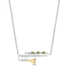 Enchanted Disney Fine 'Princess and Frog Anniversary' Jewelry Sterling Silver and 10K Yellow Gold with Accent Diamonds and Peridot Princess and the Frog 15th Anniversary Tiana Pendant Necklace