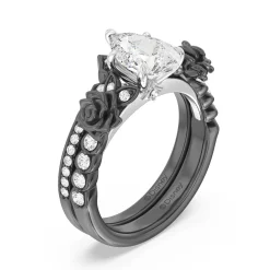Enchanted Star Lab Grown Diamond 14K Gold Maleficent Rose Engagement Ring Set