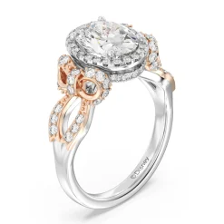 Enchanted Star Lab Grown Diamond 14K Gold Snow White Halo Engagement Ring