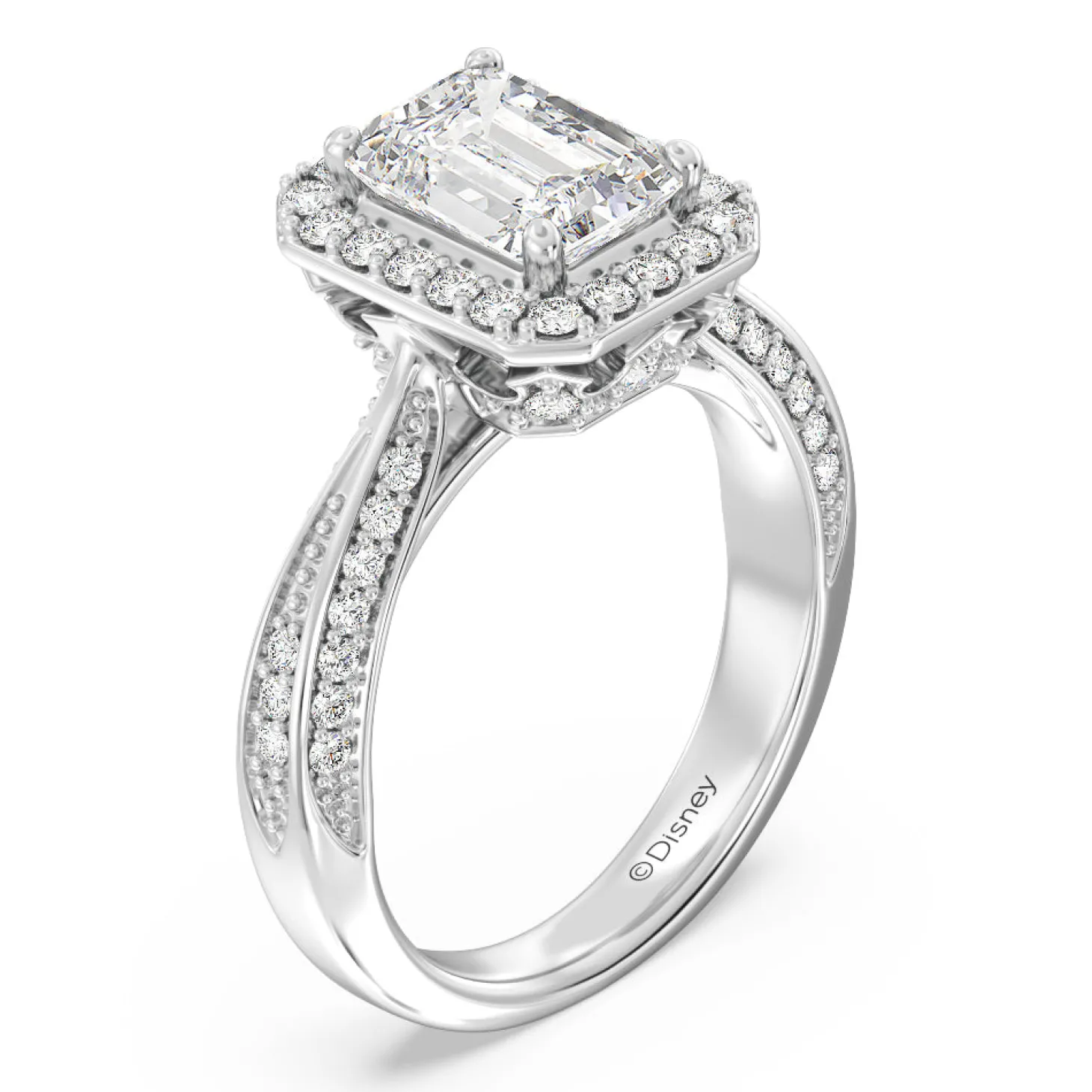 Enchanted Star Lab Grown Diamond 14K Gold Majestic Princess Tapered Shank Engagement Ring