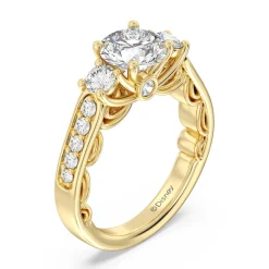 Enchanted Star Lab Grown Diamond 14K Gold Cinderella Three Stone Engagement Ring