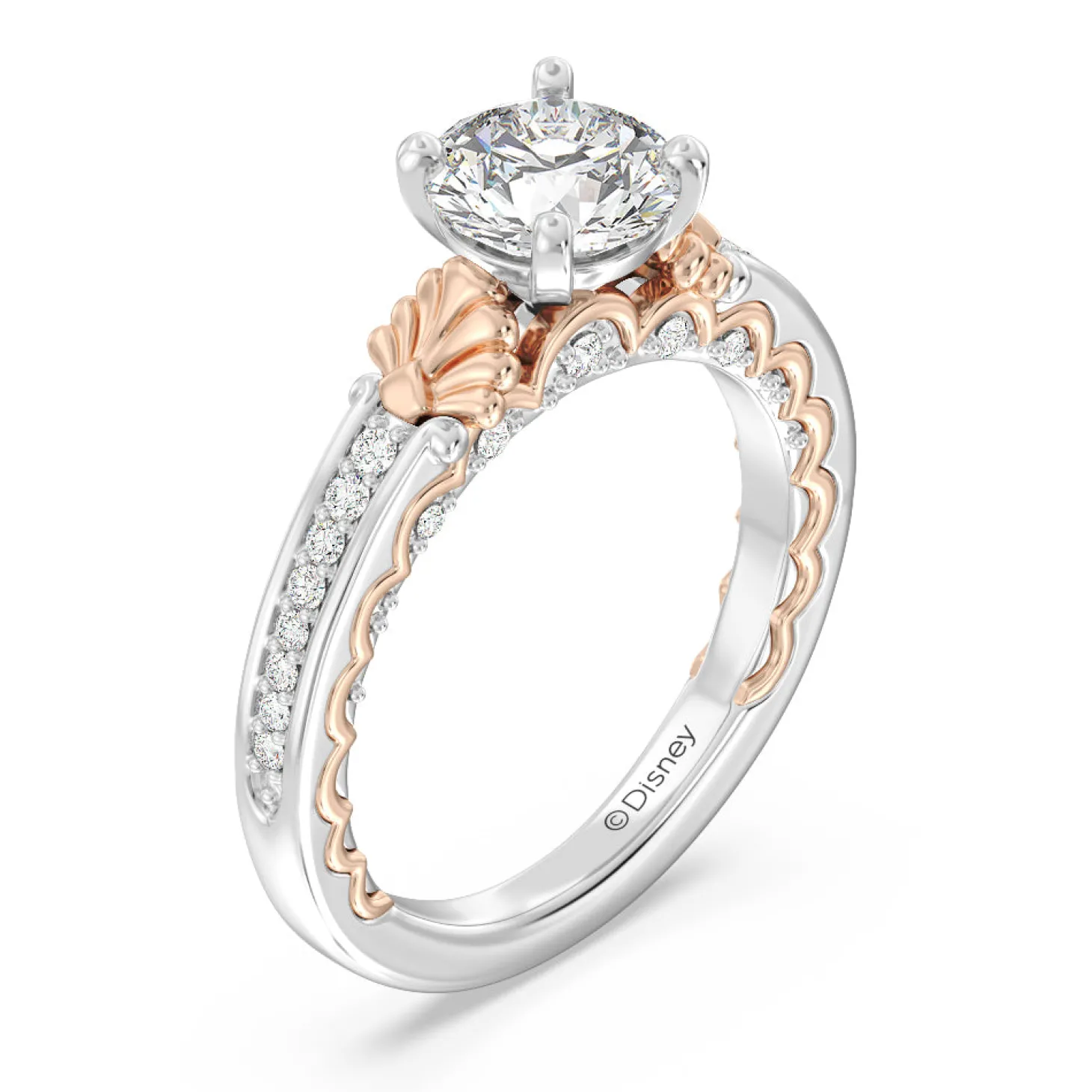 Enchanted Star Lab Grown Diamond 14K Gold Ariel Two-Tone In-Lay Engagement Ring