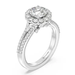 Enchanted Star Lab Grown Diamond 14K Gold Cinderella Split Shank Halo Engagement Ring