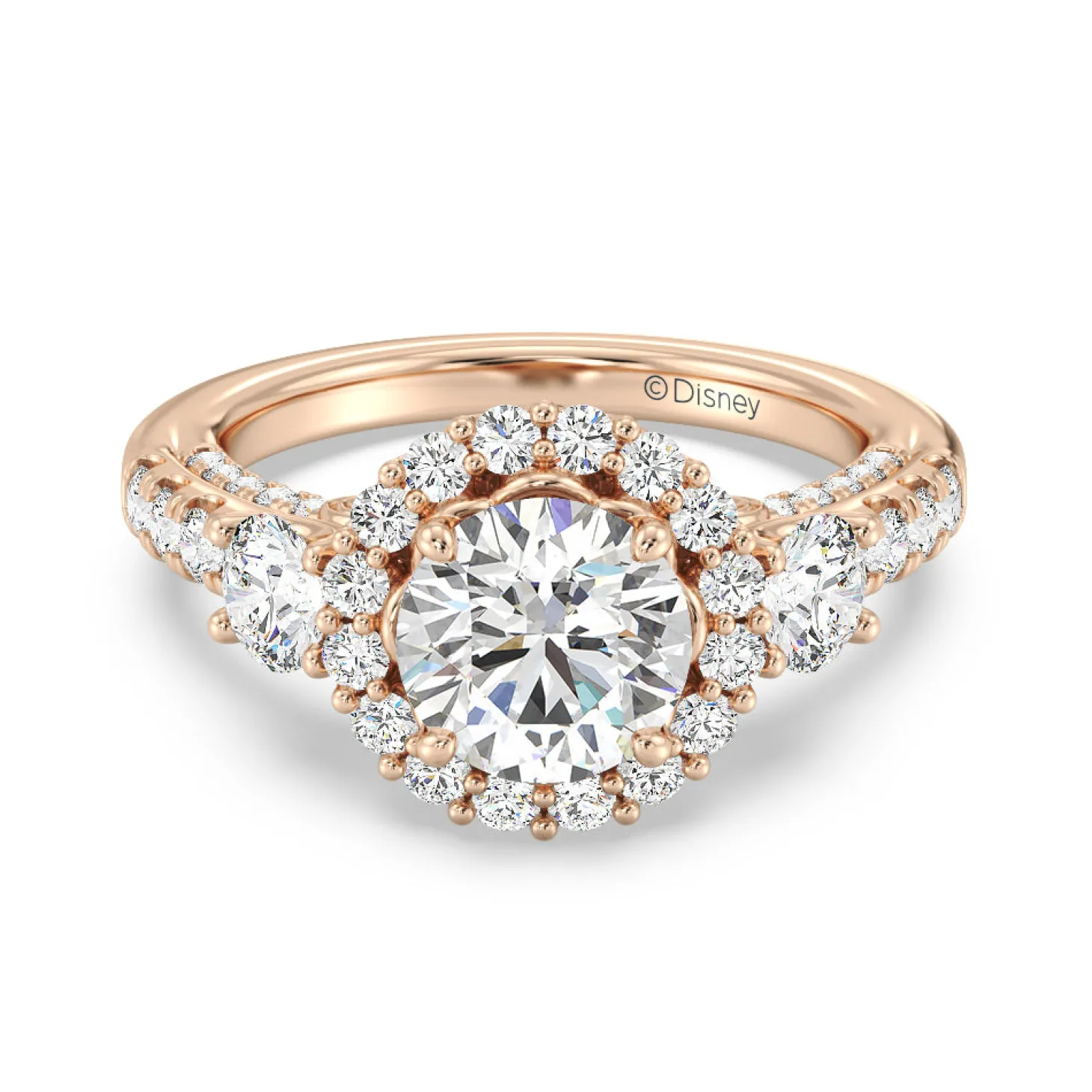 Enchanted Star Lab Grown Diamond 14K Gold Cinderella Side Stone Engagement Ring