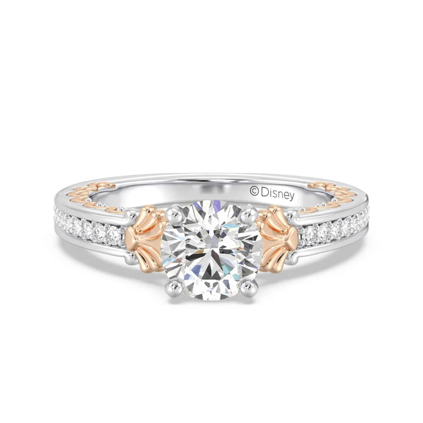 Enchanted Star Lab Grown Diamond 14K Gold Ariel Two-Tone In-Lay Engagement Ring
