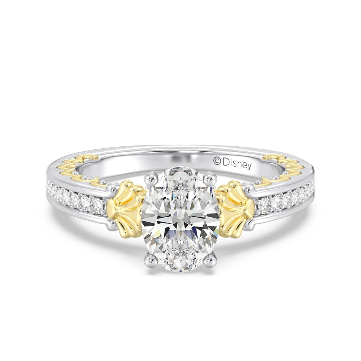 Enchanted Star Lab Grown Diamond 14K Gold Ariel Two-Tone In-Lay Engagement Ring