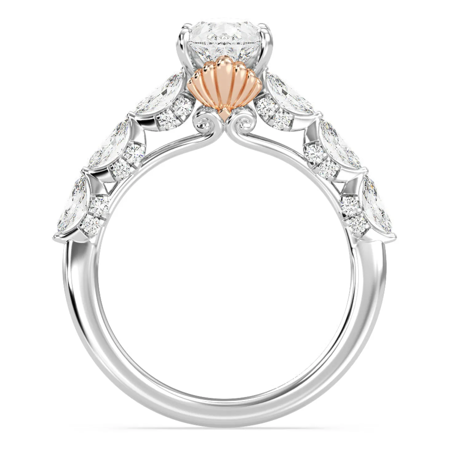 Enchanted Star Lab Grown Diamond 14K Gold Ariel Seashell Engagement Ring