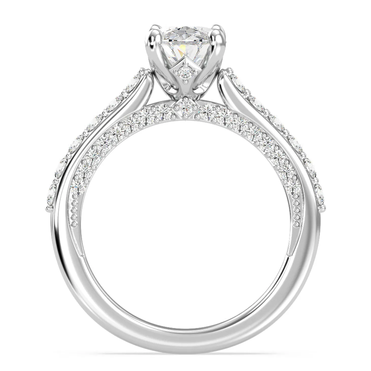 Enchanted Star Lab Grown Diamond 14K Gold Aurora Engagement Ring with Hidden Accent Details