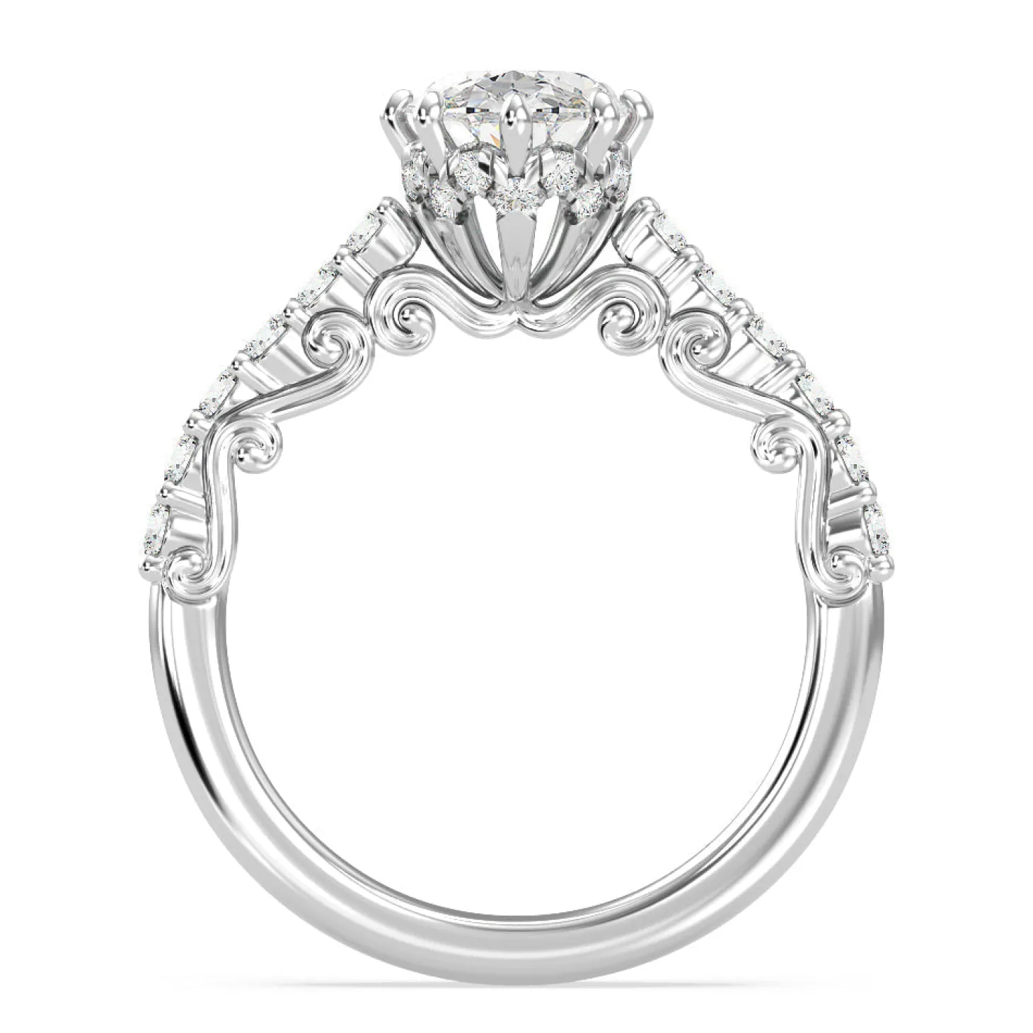 Enchanted Star Lab Grown Diamond 14K Gold Cinderella Filigree Engagement Ring