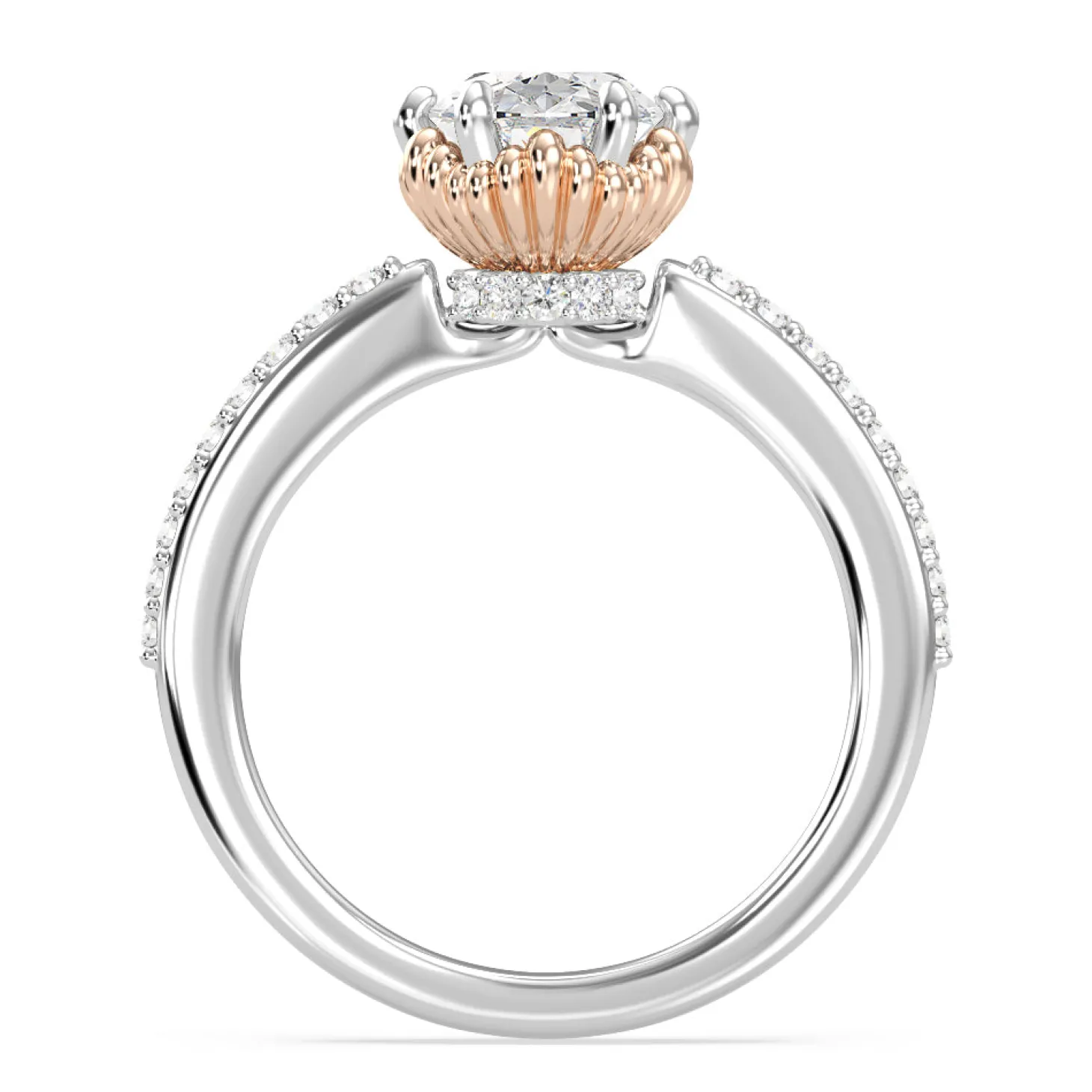 Enchanted Star Lab Grown Diamond 14K Gold Ariel Seashell Basket Engagement Ring