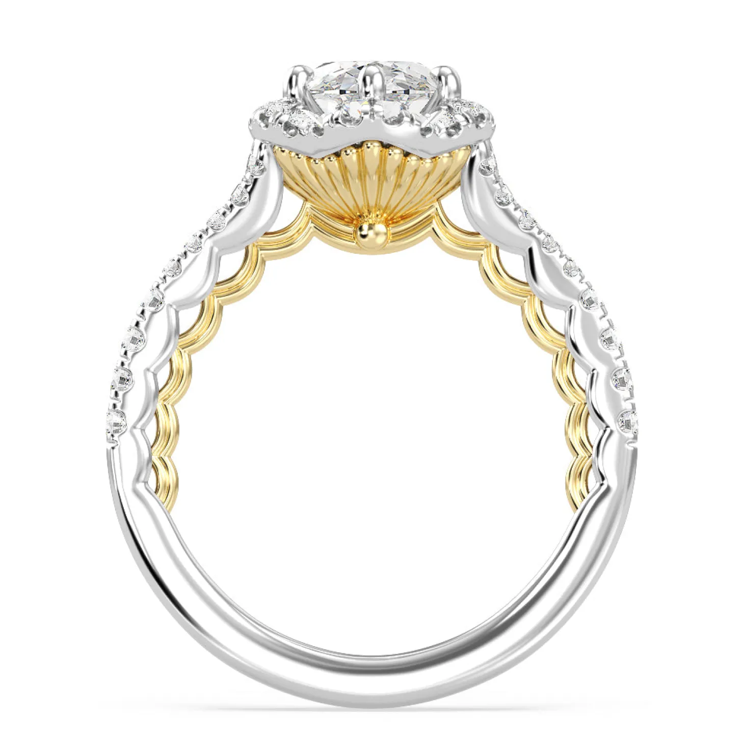 Enchanted Star Lab Grown Diamond 14K Gold Ariel Halo Engagement Ring