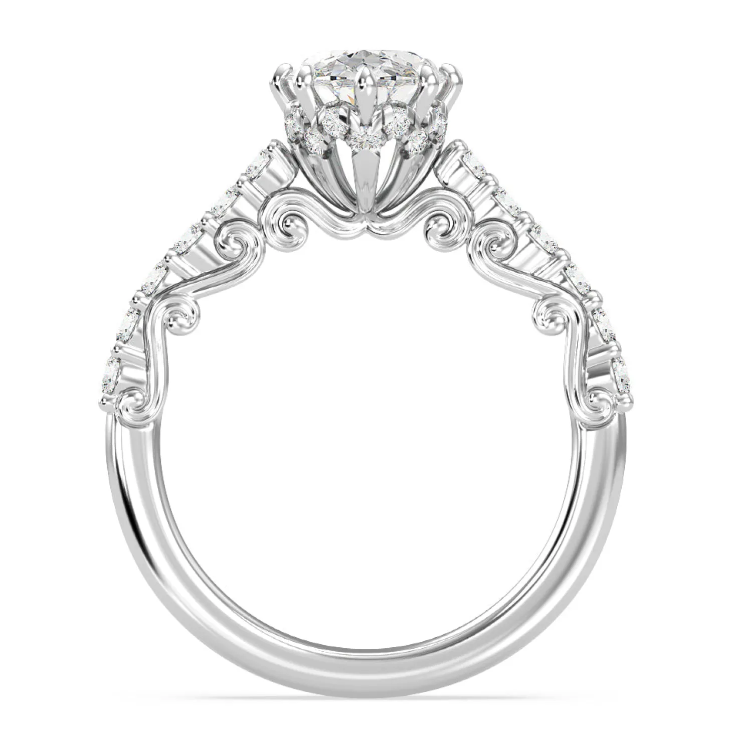 Enchanted Star Lab Grown Diamond 14K Gold Cinderella Filigree Engagement Ring