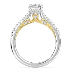 Enchanted Star Lab Grown Diamond 14K Gold Aurora Single Row Pave Engagement Ring