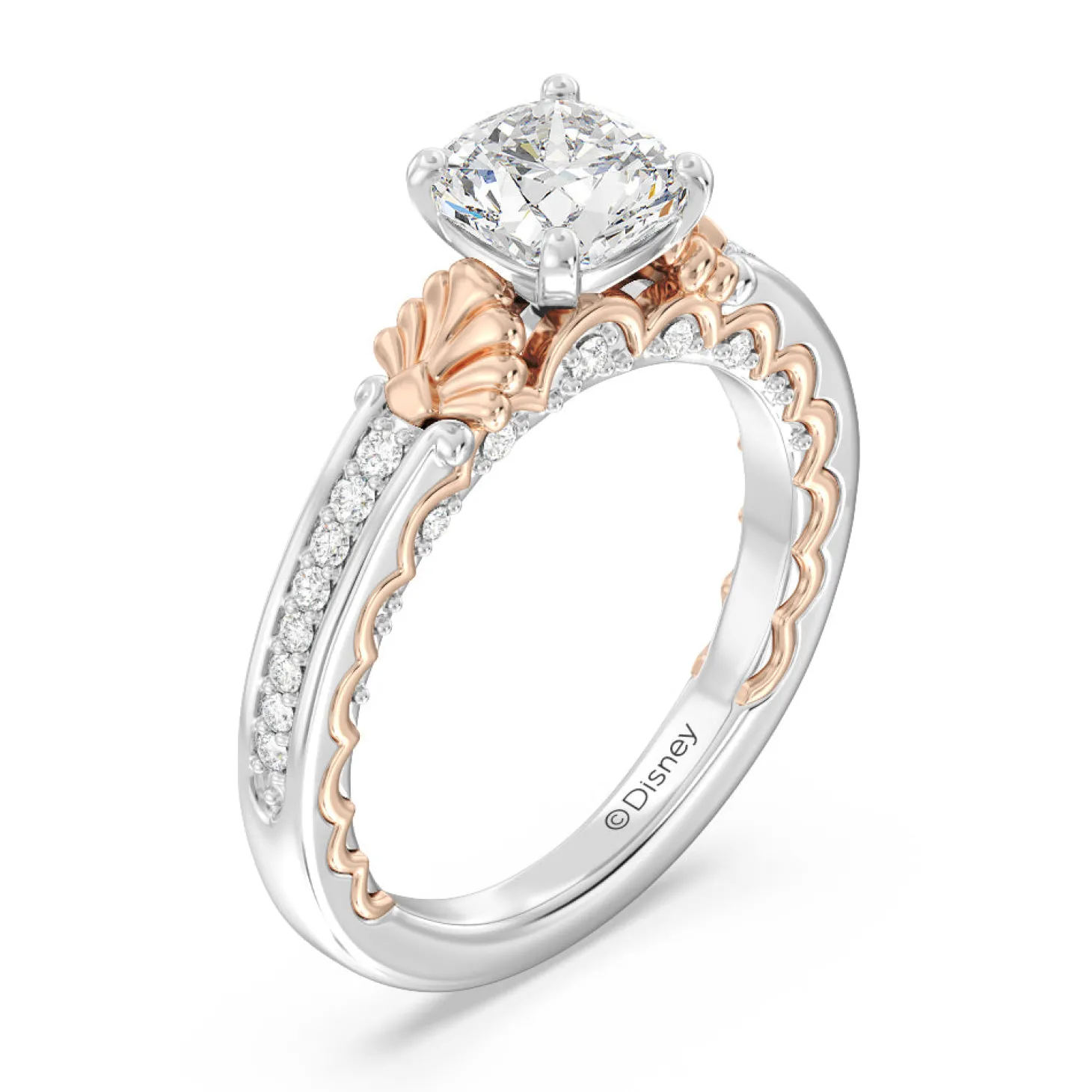 Enchanted Star Lab Grown Diamond 14K Gold Ariel Two-Tone In-Lay Engagement Ring