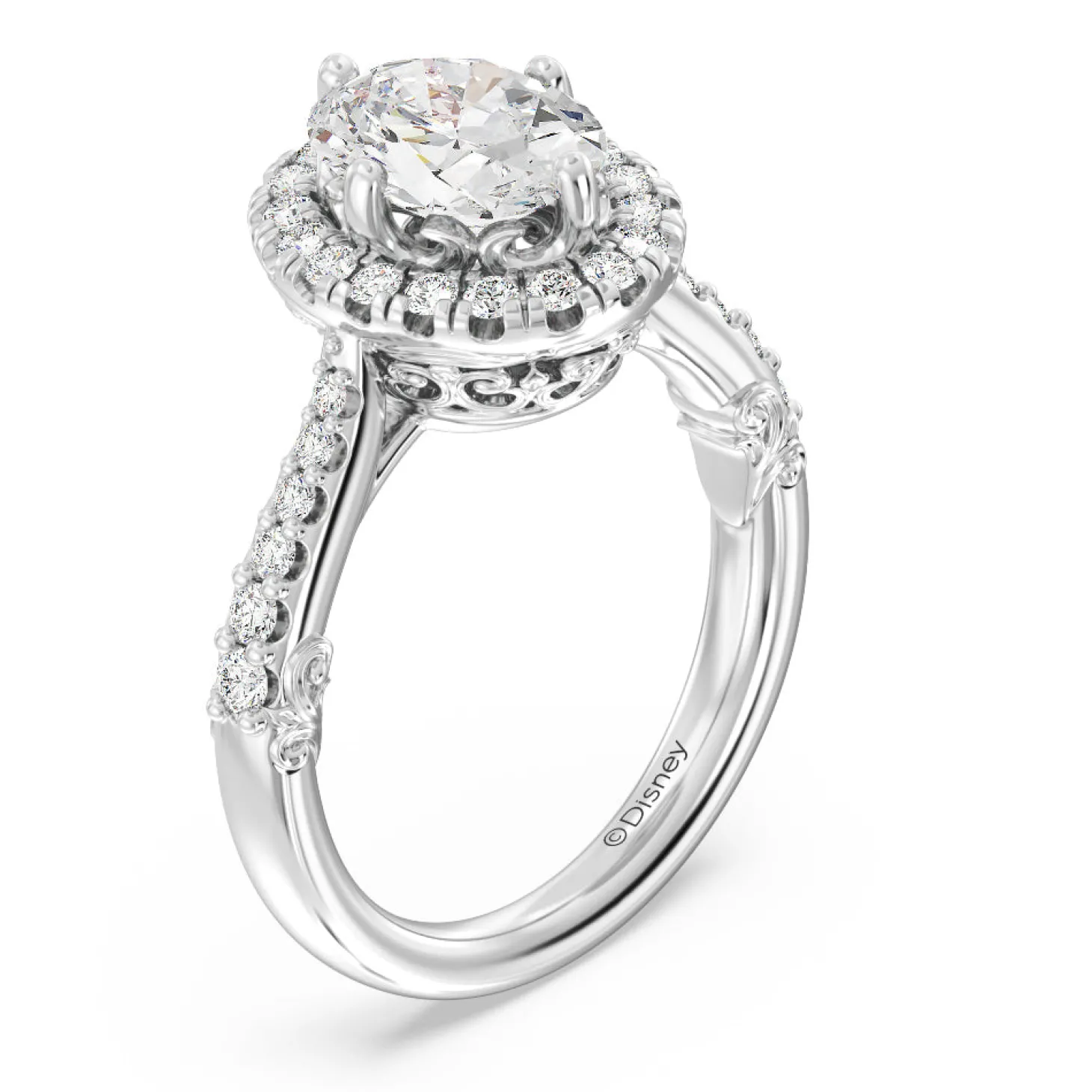 Enchanted Star Lab Grown Diamond 14K Gold Aurora Halo Engagement Ring