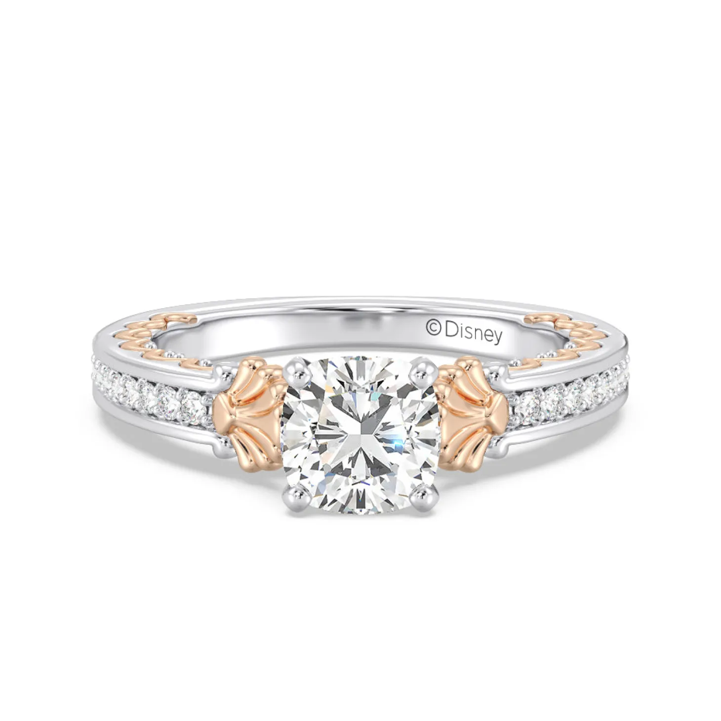 Enchanted Star Lab Grown Diamond 14K Gold Ariel Two-Tone In-Lay Engagement Ring
