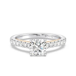 Enchanted Star Lab Grown Diamond 14K Gold Aurora Single Row Pave Engagement Ring