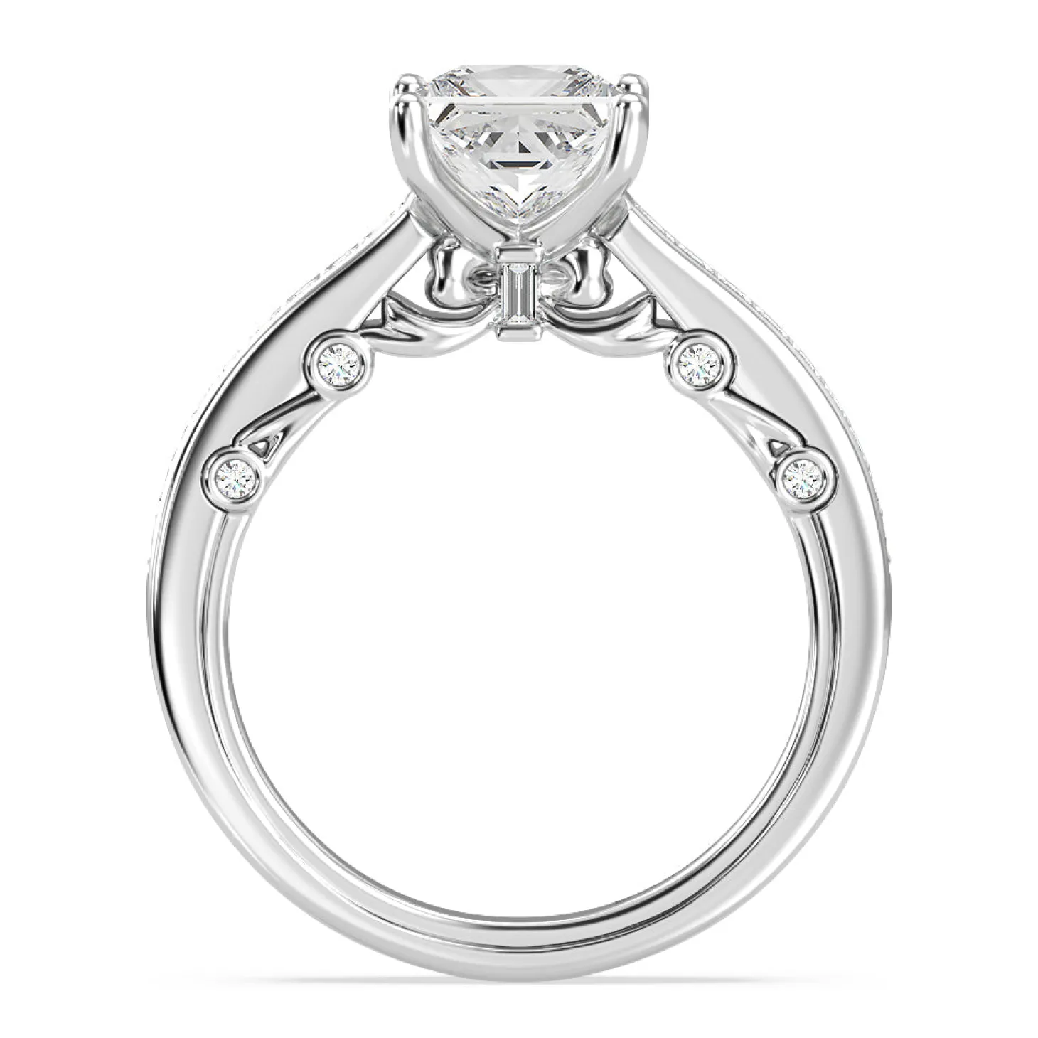 Enchanted Star Lab Grown Diamond 14K Gold Snow White Bow Engagement Ring Set