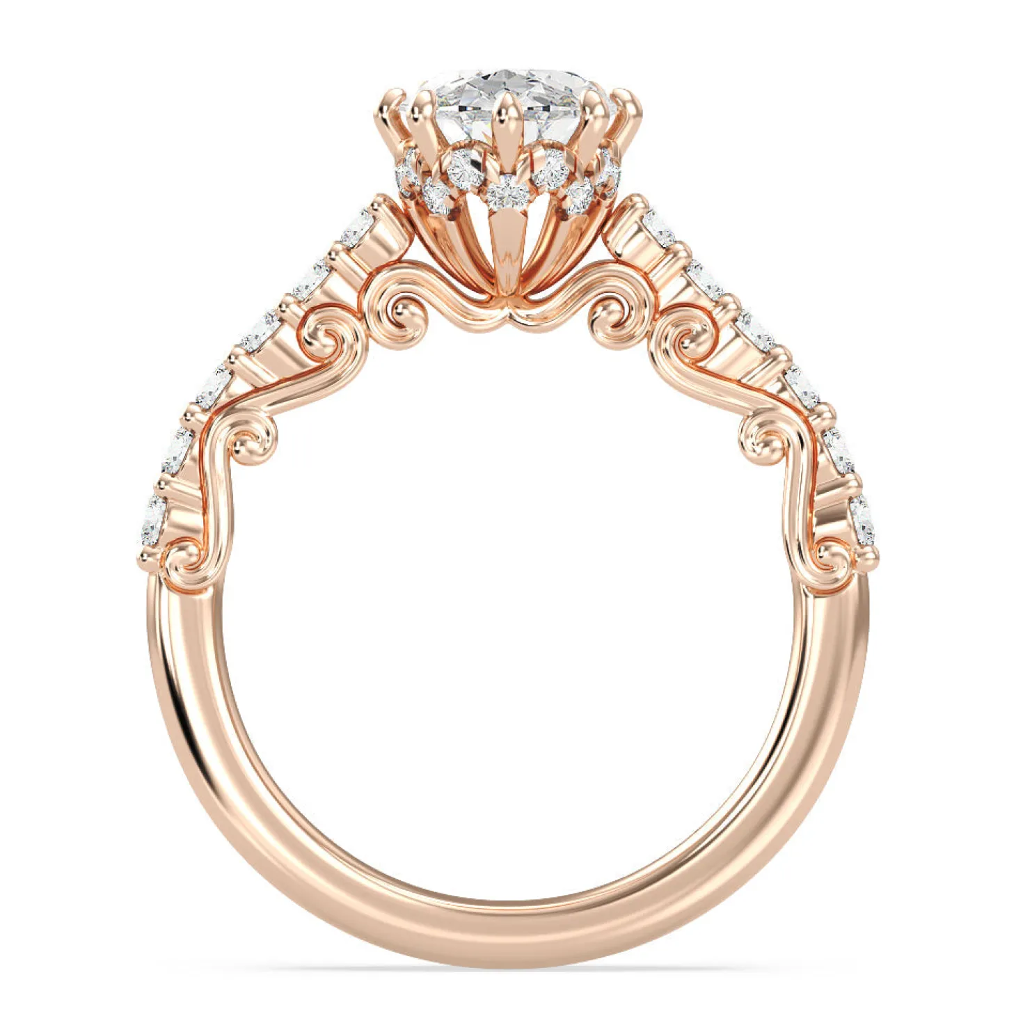Enchanted Star Lab Grown Diamond 14K Gold Cinderella Filigree Engagement Ring