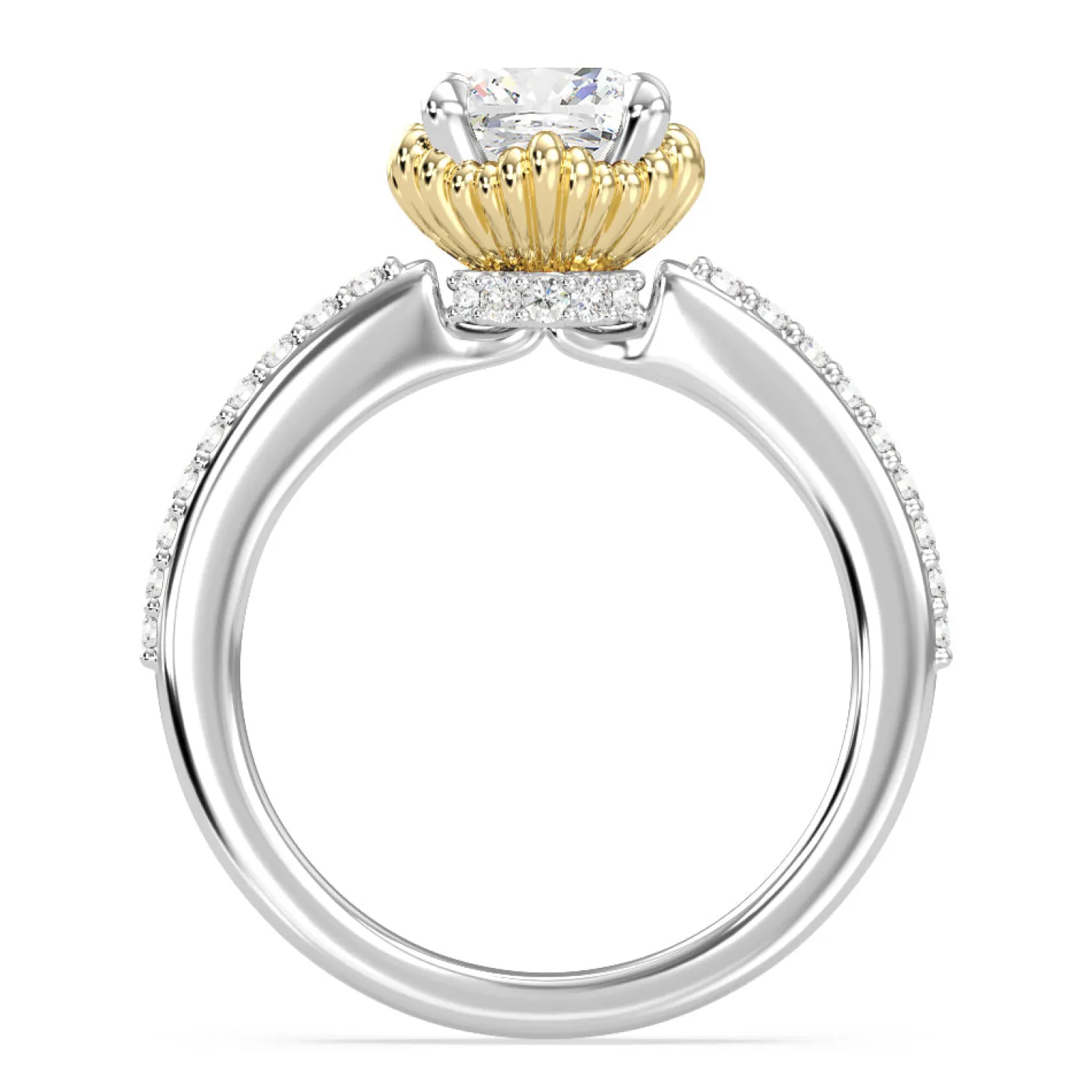 Enchanted Star Lab Grown Diamond 14K Gold Ariel Seashell Basket Engagement Ring