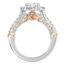 Enchanted Star Lab Grown Diamond 14K Gold Belle Halo Engagement Ring with Rose Gallery