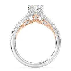 Enchanted Star Lab Grown Diamond 14K Gold Aurora Single Row Pave Engagement Ring