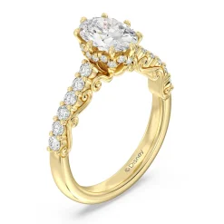 Enchanted Star Lab Grown Diamond 14K Gold Cinderella Filigree Engagement Ring