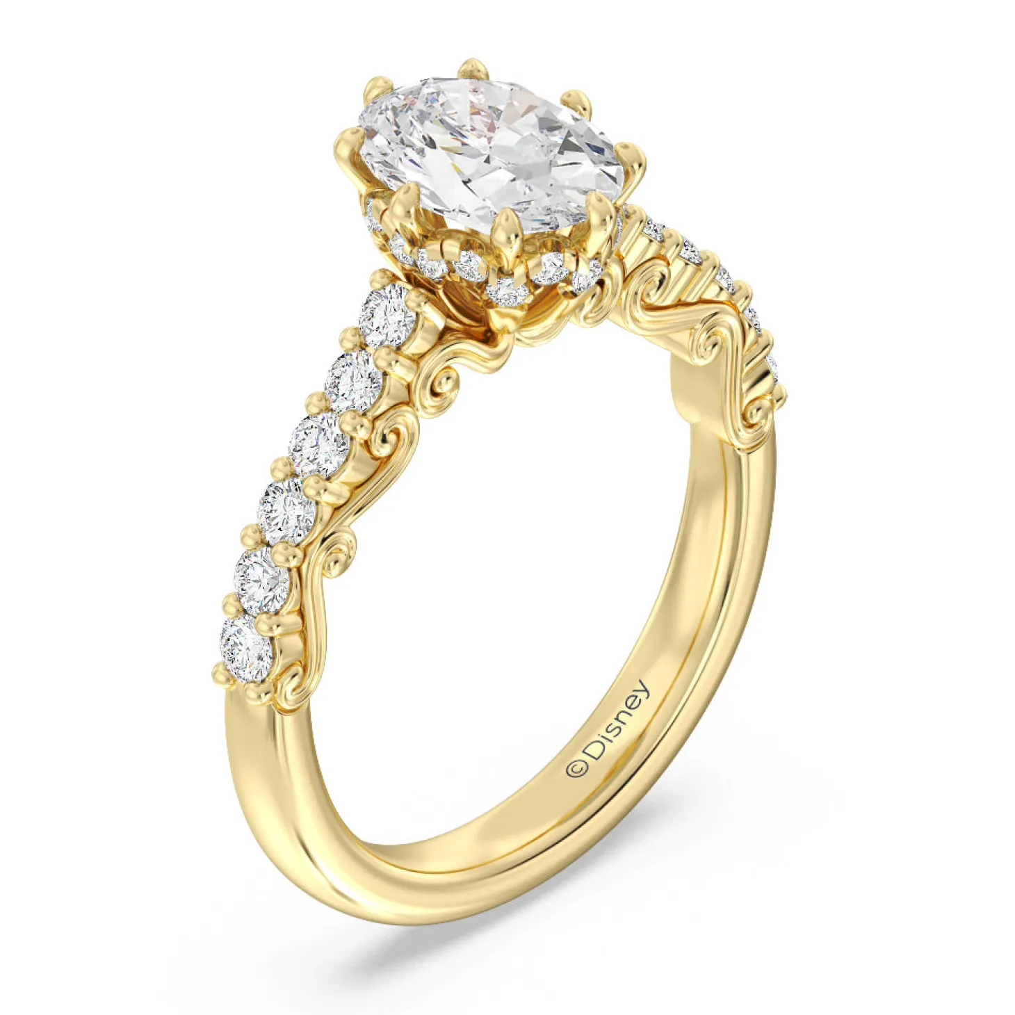 Enchanted Star Lab Grown Diamond 14K Gold Cinderella Filigree Engagement Ring