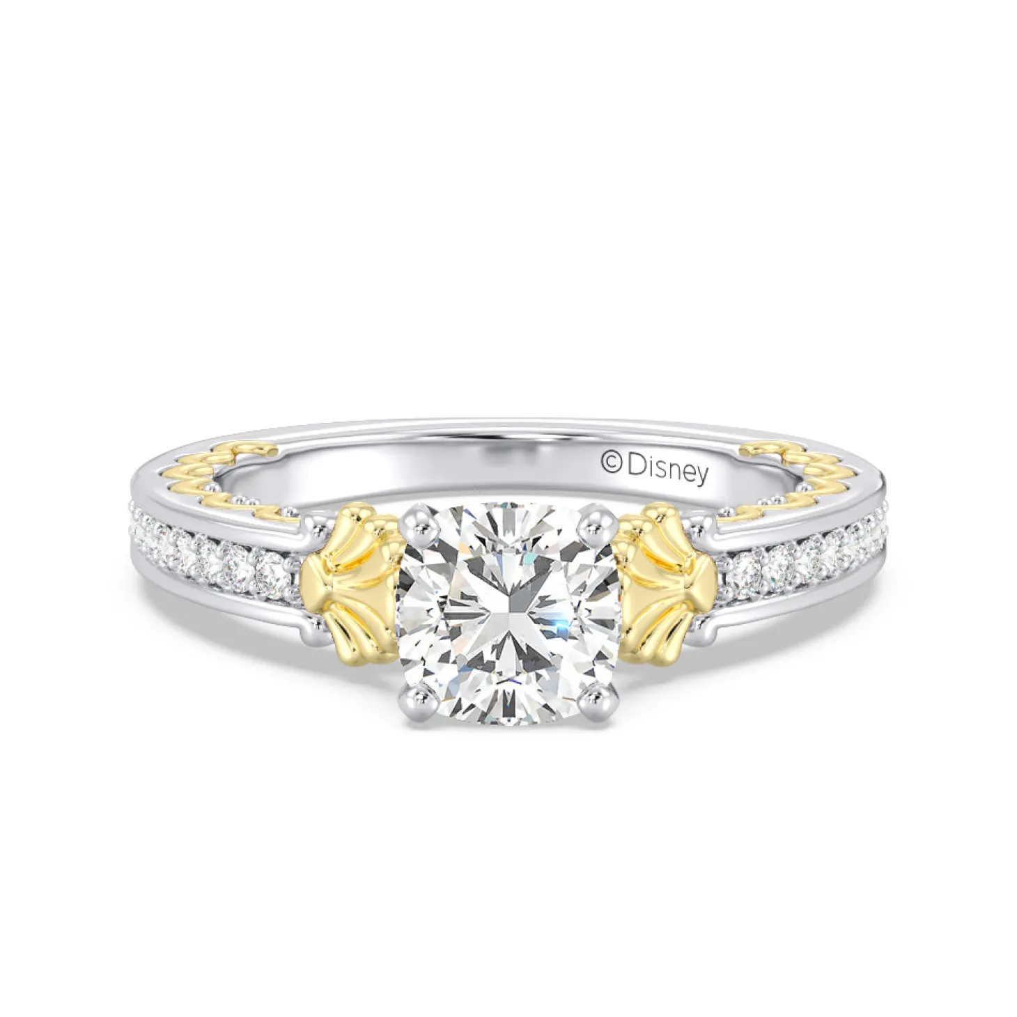 Enchanted Star Lab Grown Diamond 14K Gold Ariel Two-Tone In-Lay Engagement Ring