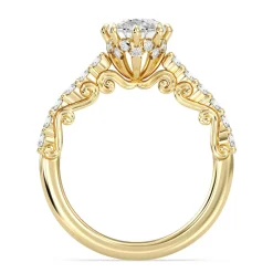 Enchanted Star Lab Grown Diamond 14K Gold Cinderella Filigree Engagement Ring