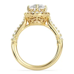 Enchanted Star Lab Grown Diamond 14K Gold Aurora Halo Engagement Ring