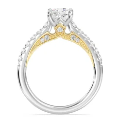 Enchanted Star Lab Grown Diamond 14K Gold Aurora Single Row Pave Engagement Ring