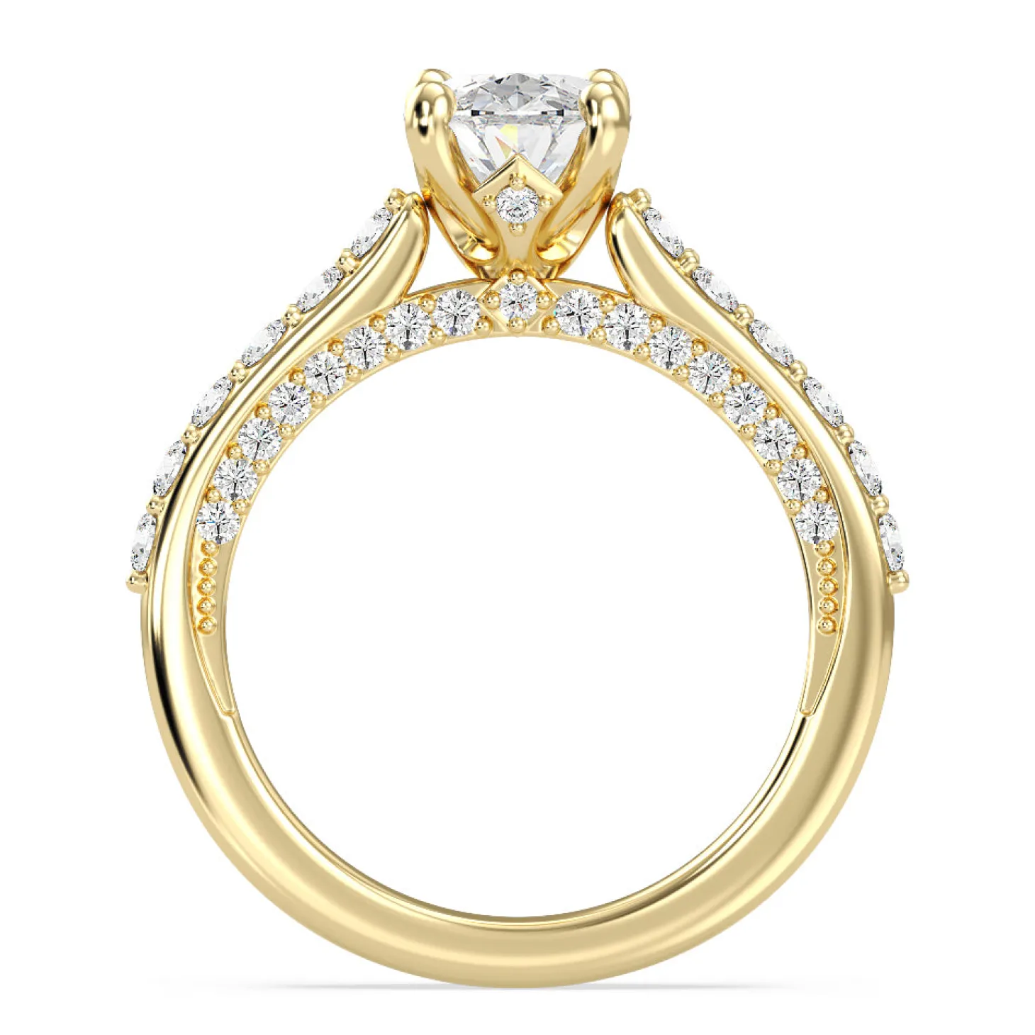 Enchanted Star Lab Grown Diamond 14K Gold Aurora Engagement Ring with Hidden Accent Details
