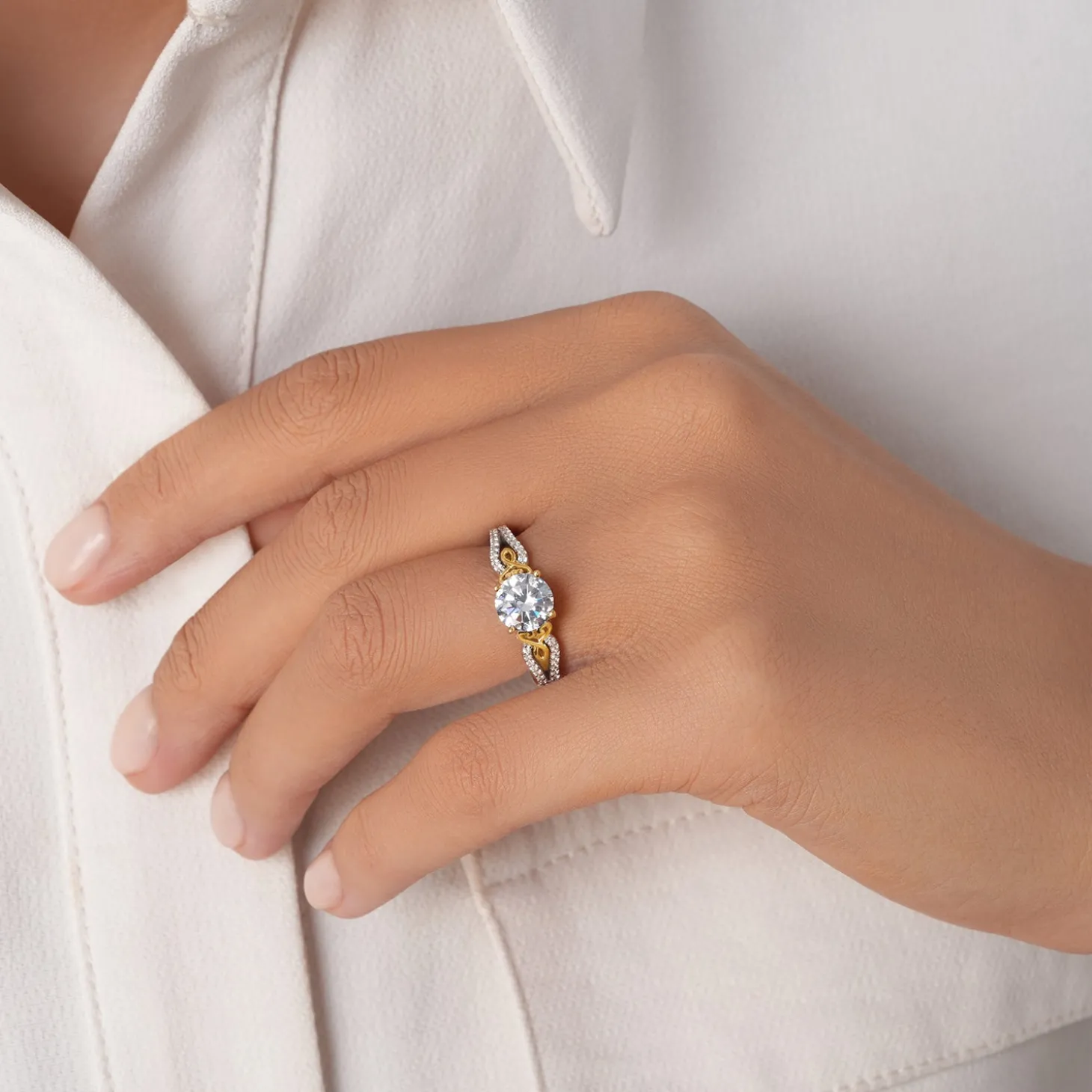 Enchanted Star Lab Grown Diamond 14K Gold Belle Vintage Engagement Ring