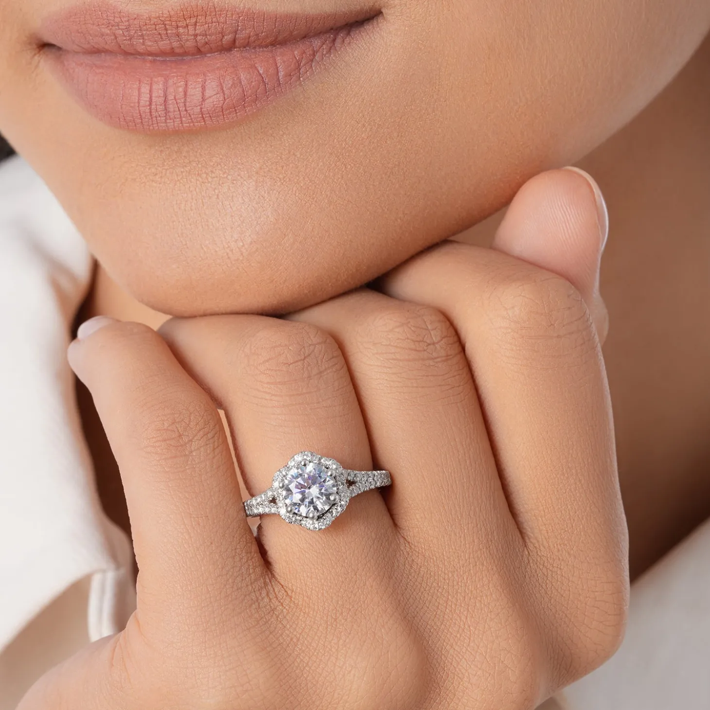 Enchanted Star Lab Grown Diamond 14K Gold Ariel Halo Engagement Ring
