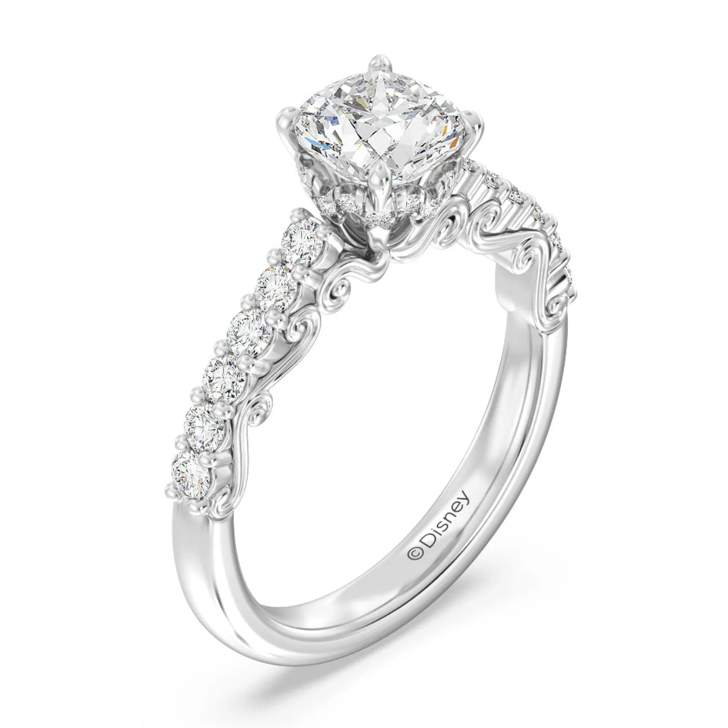 Enchanted Star Lab Grown Diamond 14K Gold Cinderella Filigree Engagement Ring