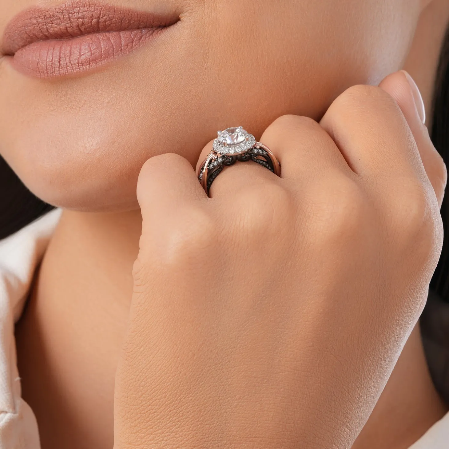 Enchanted Star Lab Grown Diamond 14K Gold Ursula Halo Engagement Ring