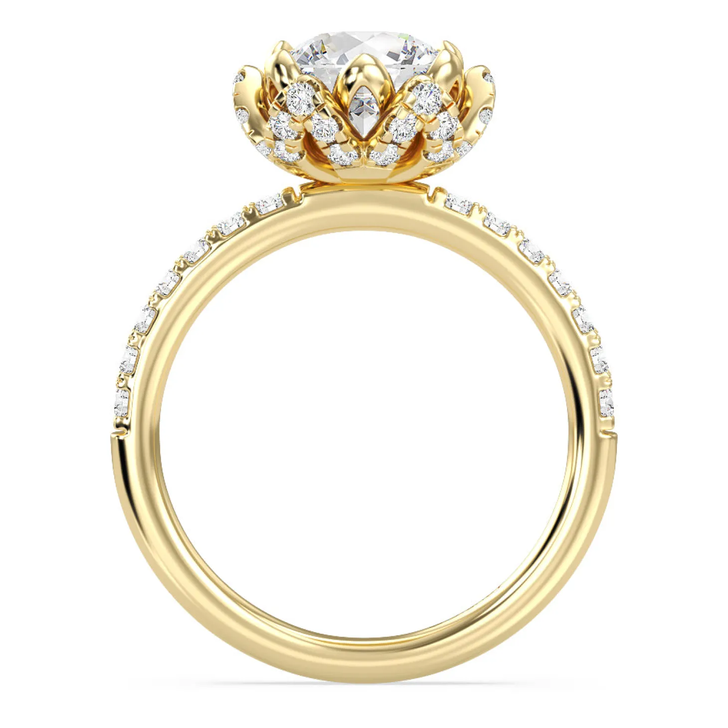 Enchanted Star Lab Grown Diamond 14K Gold Tiana Water Lily Engagement Ring