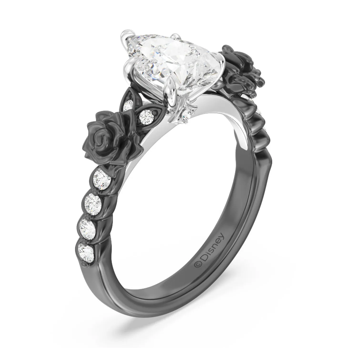 Enchanted Star Lab Grown Diamond 14K Gold Maleficent Rose Engagement Ring Set