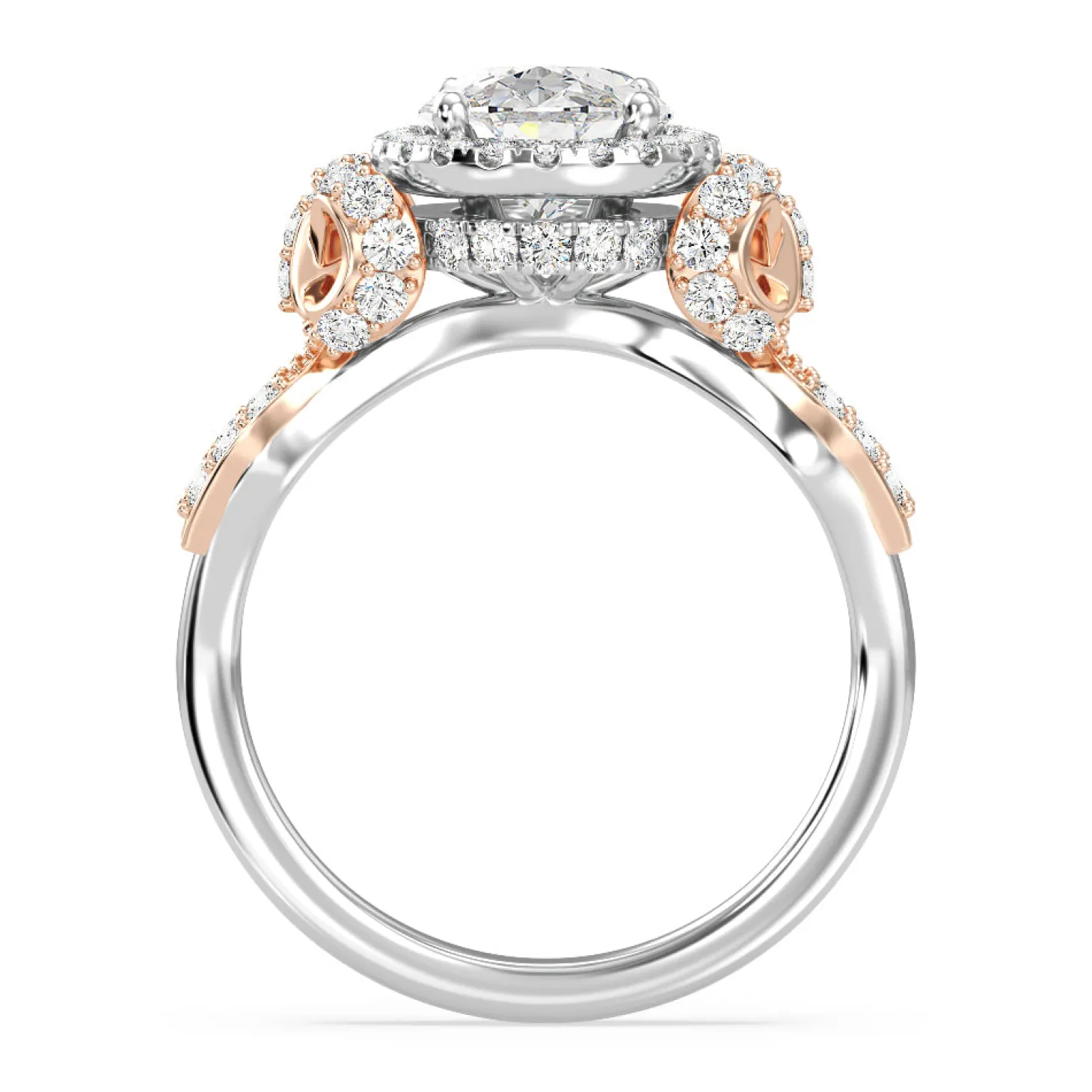 Enchanted Star Lab Grown Diamond 14K Gold Snow White Halo Engagement Ring