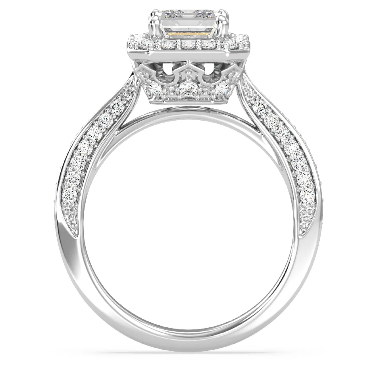 Enchanted Star Lab Grown Diamond 14K Gold Majestic Princess Tapered Shank Engagement Ring