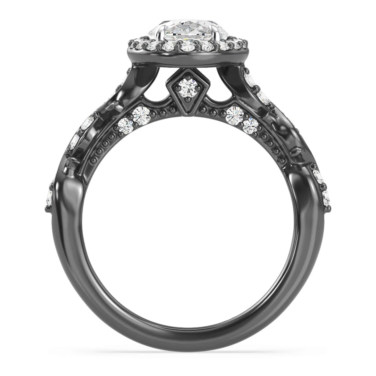Enchanted Star Lab Grown Diamond 14K Gold Maleficent Halo Engagement Ring
